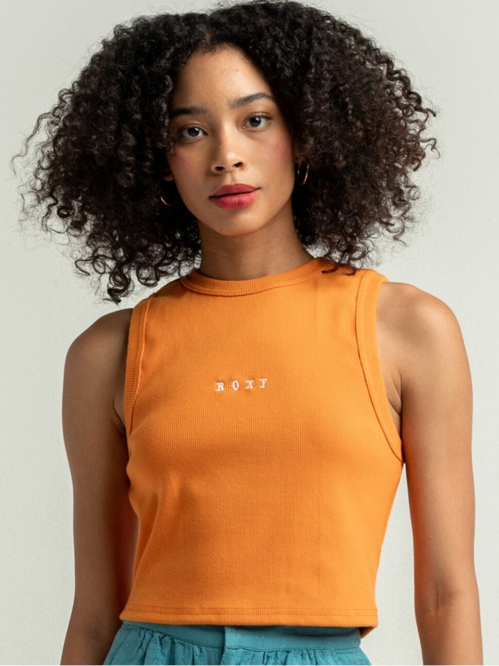 Roxy Roxify Orange Ribbed Cropped Tank